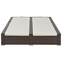 Thumbnail for Doppel-Sonnenliege Poly Rattan Braun