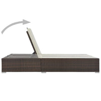 Thumbnail for Doppel-Sonnenliege Poly Rattan Braun