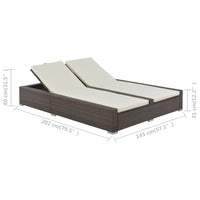 Thumbnail for Doppel-Sonnenliege Poly Rattan Braun