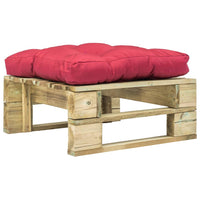 Thumbnail for Outdoor-Ottomane Paletten mit Kissen in Rot Holz Grün