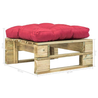 Thumbnail for Outdoor-Ottomane Paletten mit Kissen in Rot Holz Grün