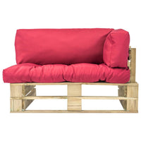 Thumbnail for Garten-Palettensofa mit Roten Kissen Kiefernholz