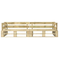 Thumbnail for 2-tlg. Garten-Palettensofa mit Grauen Kissen Kiefernholz