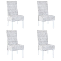 Thumbnail for Esszimmerstühle 4 Stk. Hellbraun Kubu Rattan und Mangoholz