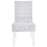 Thumbnail for Esszimmerstühle 4 Stk. Hellbraun Kubu Rattan und Mangoholz