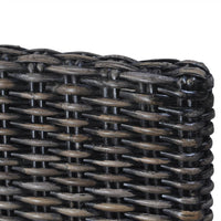 Thumbnail for Esszimmerstühle 4 Stk. Schwarz Kubu Rattan und Mangoholz