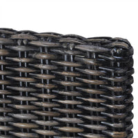 Thumbnail for Esszimmerstühle 6 Stk. Schwarz Kubu Rattan und Mangoholz