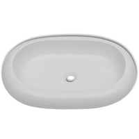 Thumbnail for Bad-Waschbecken mit Mischbatterie Keramik Oval Weiß