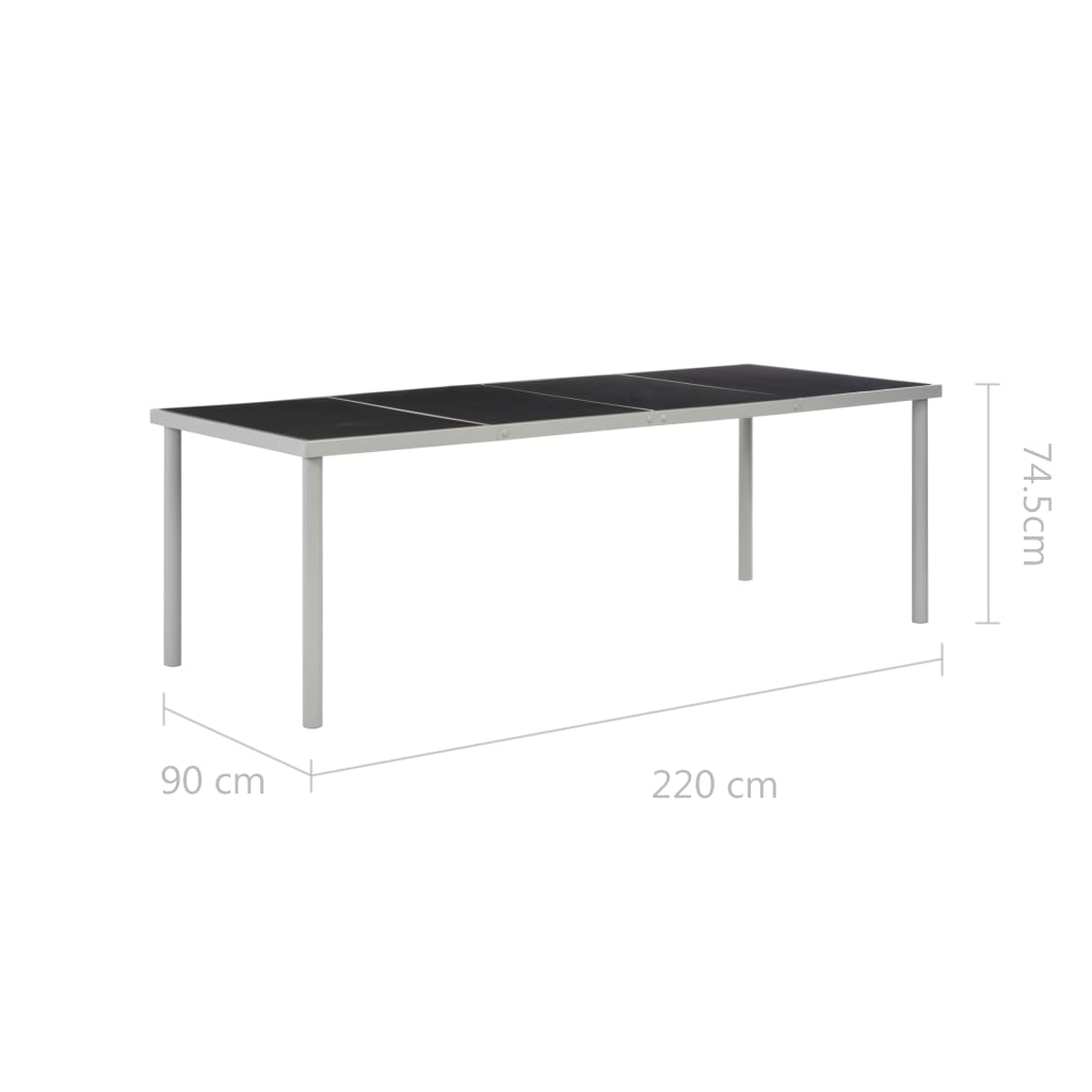 Gartentisch Schwarz 220 x 90 x 74,5 cm Stahl