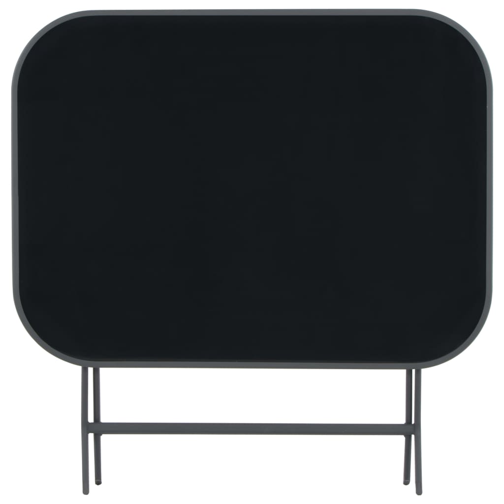 Klappbarer Gartentisch Grau 100 x 75 x 72 cm Glas und Stahl