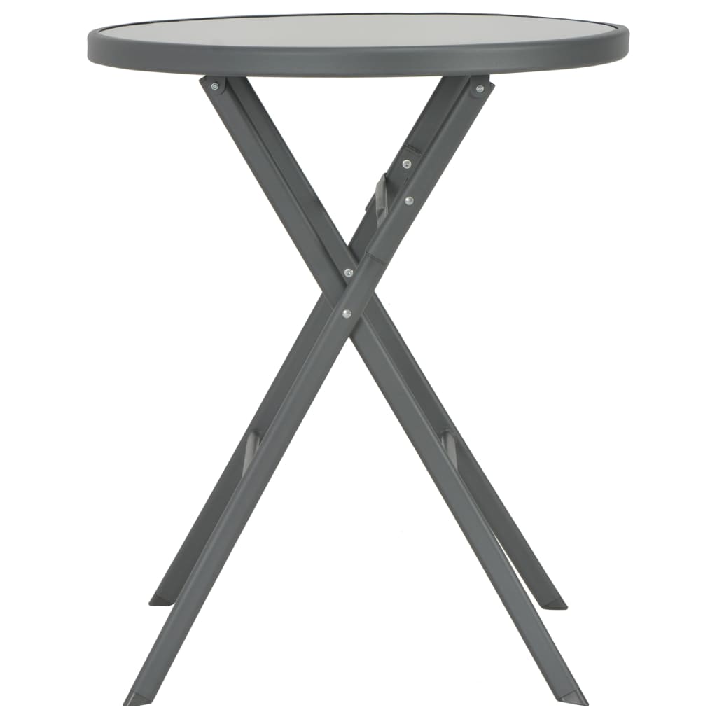 Klappbarer Bistrotisch Grau 60 x 70 cm Glas und Stahl
