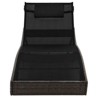 Thumbnail for Sonnenliege mit Auflage Poly Rattan Braun