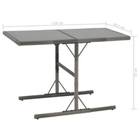 Thumbnail for 7-tlg. Garten-Essgruppe mit Kissen Poly Rattan Grau