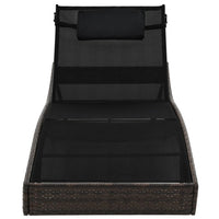 Thumbnail for Sonnenliegen 2 Stk. mit Tisch Poly Rattan und Textilene Braun