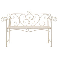 Thumbnail for Gartenbank 132 cm Metall Antik Weiß