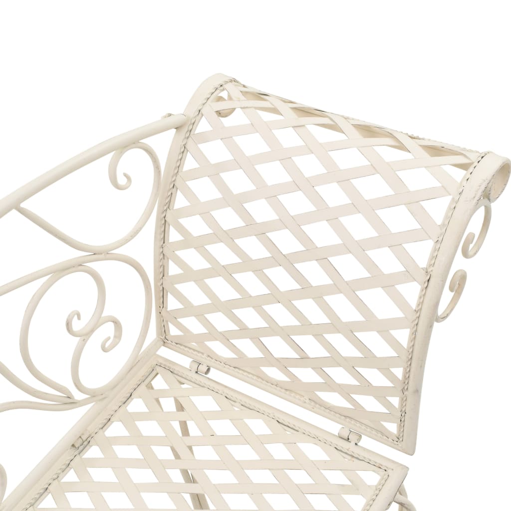 Garten-Chaiselongue 128 cm Metall Antik Weiß