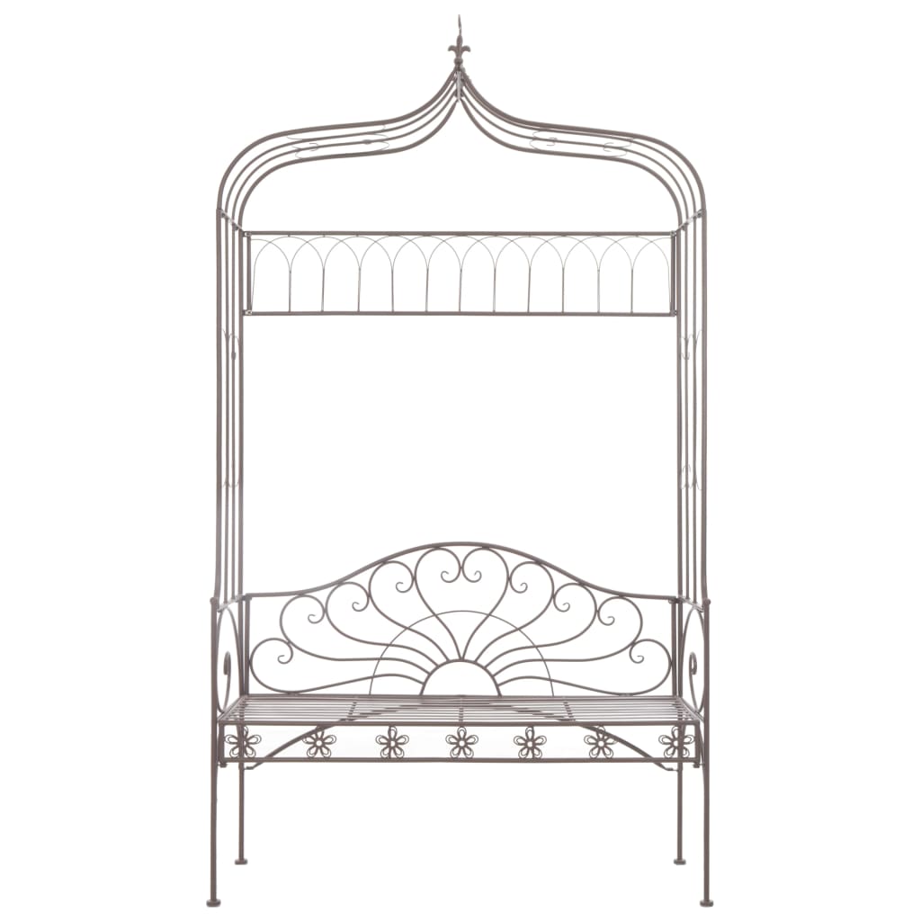 Gartenbank 122 cm Eisen Antik Braun
