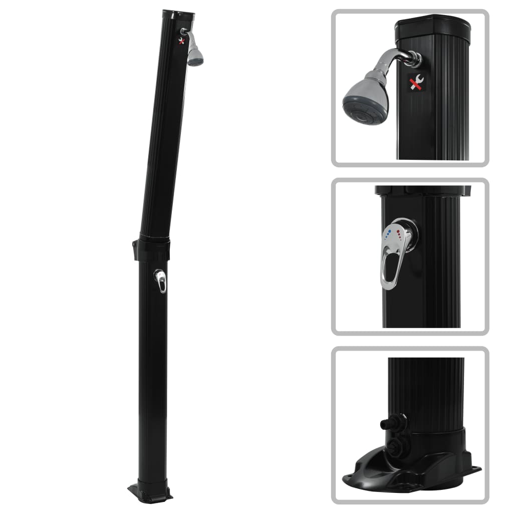 Faltbare Solardusche Schwarz 23 L 214 cm