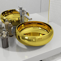 Thumbnail for Waschbecken 40 x 15 cm Keramik Golden