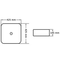Thumbnail for Waschbecken 42,5 x 42,5 x 14,5 cm Keramik Schwarz