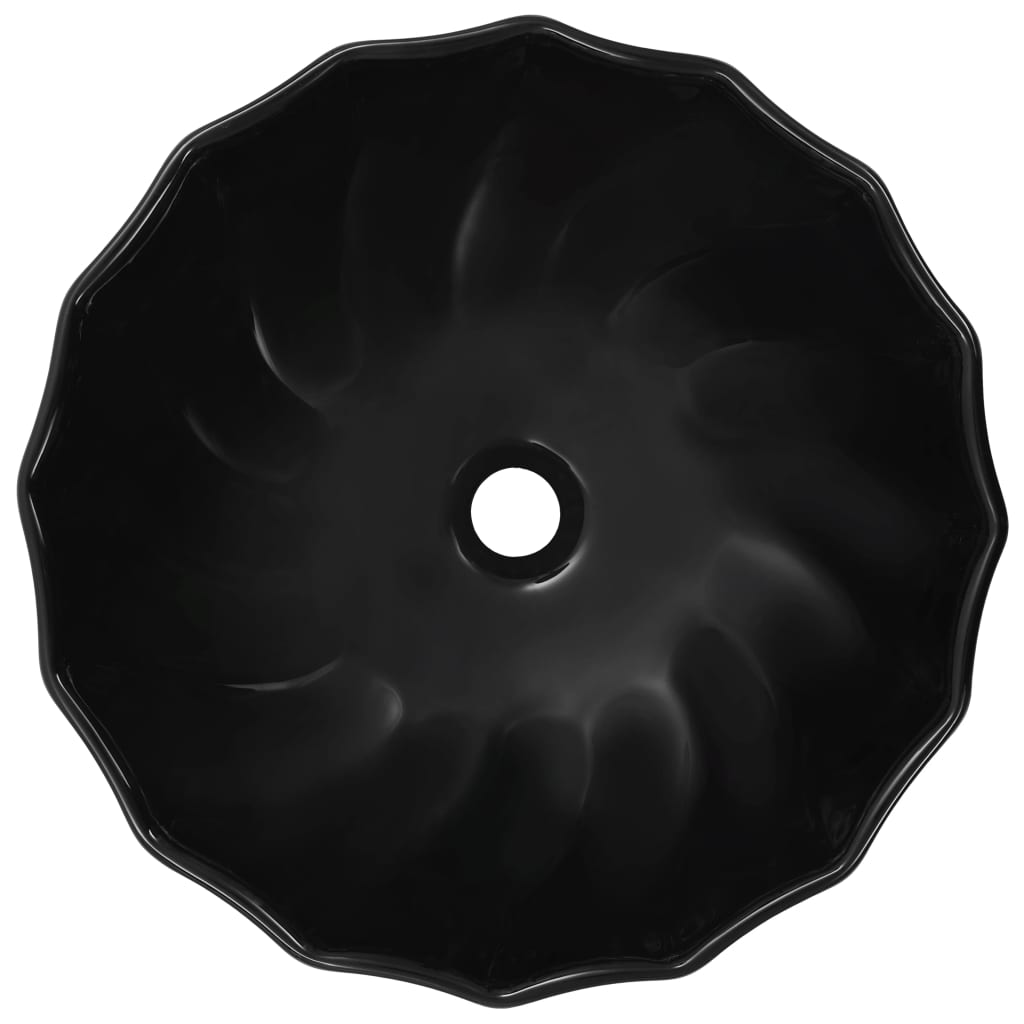 Waschbecken 46 x 17 cm Keramik Schwarz