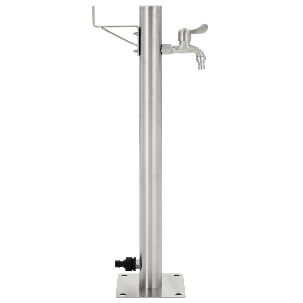 Garten-Wassersäule Edelstahl Rund 65 cm