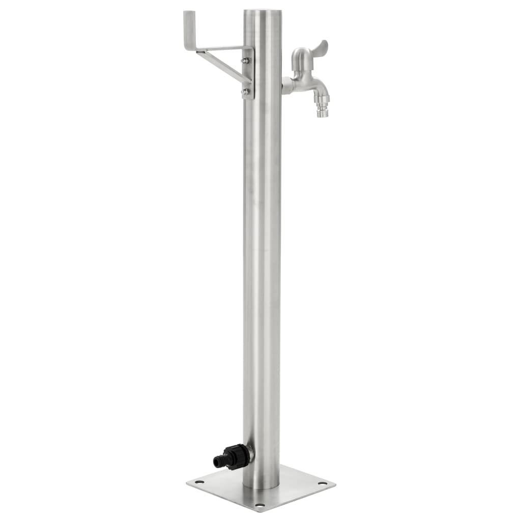 Garten-Wassersäule Edelstahl Rund 65 cm