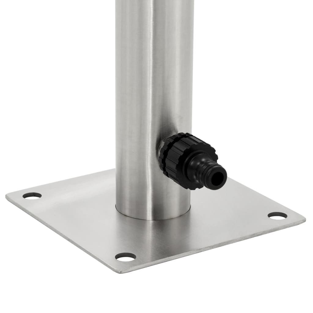 Garten-Wassersäule Edelstahl Rund 65 cm