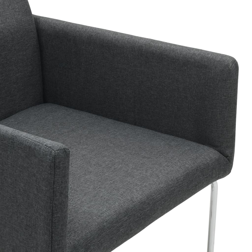 Esszimmerstühle 4 Stk. Dunkelgrau Stoff