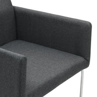 Thumbnail for Esszimmerstühle 4 Stk. Dunkelgrau Stoff