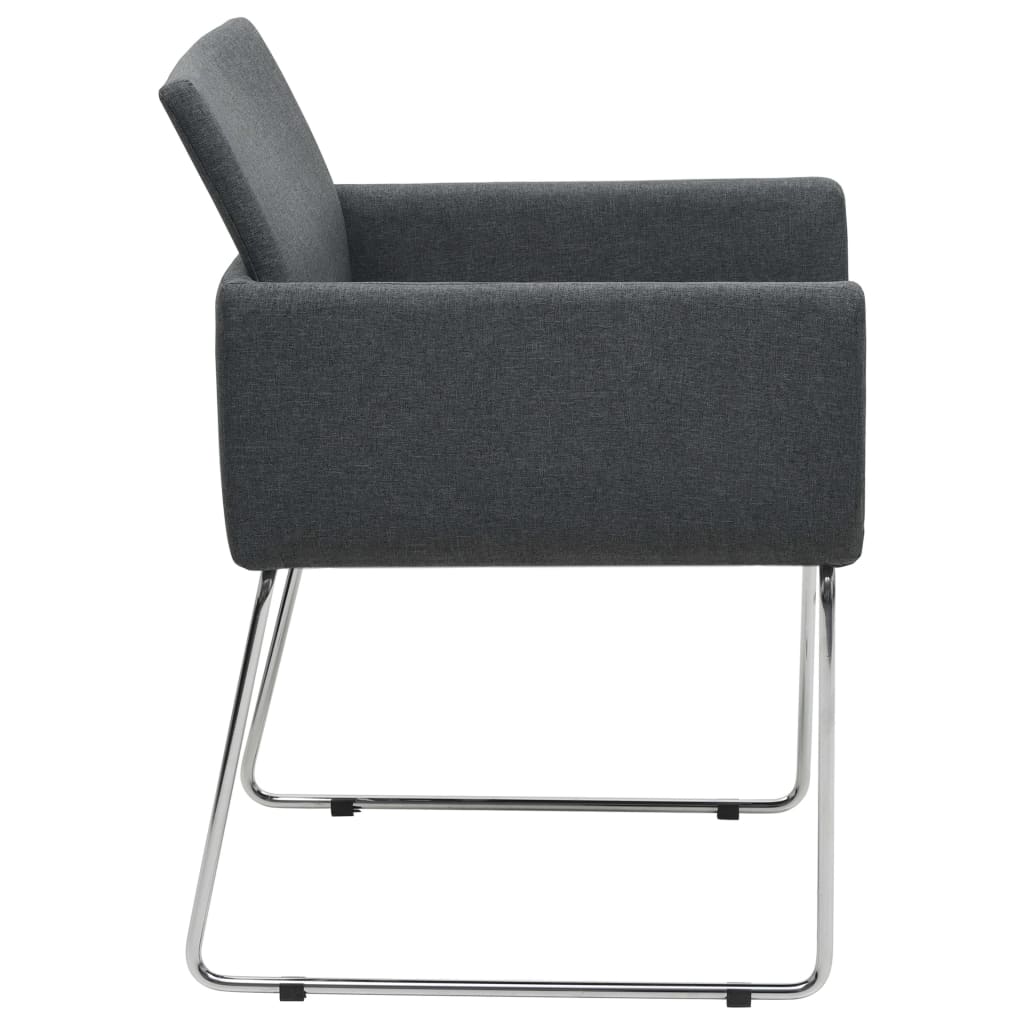 Esszimmerstühle 6 Stk. Dunkelgrau Stoff