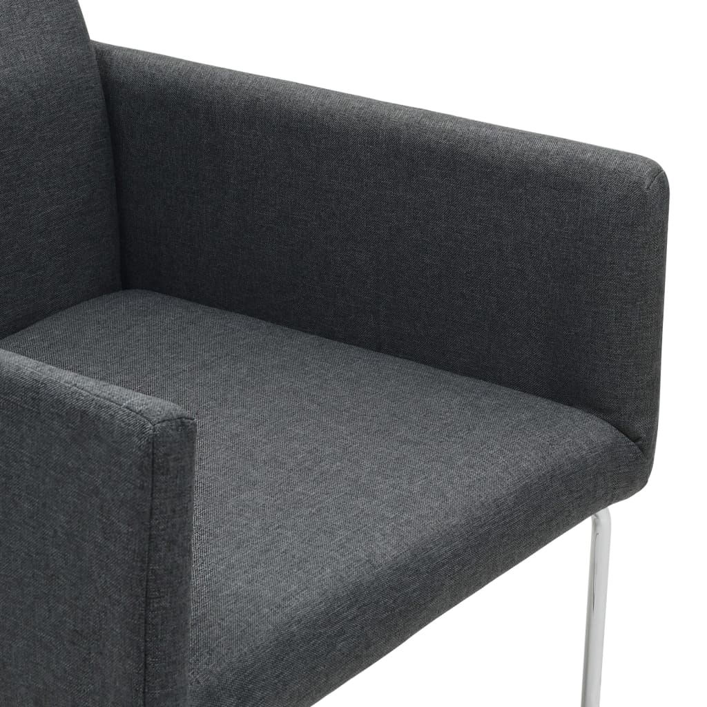 Esszimmerstühle 6 Stk. Dunkelgrau Stoff