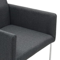 Thumbnail for Esszimmerstühle 6 Stk. Dunkelgrau Stoff