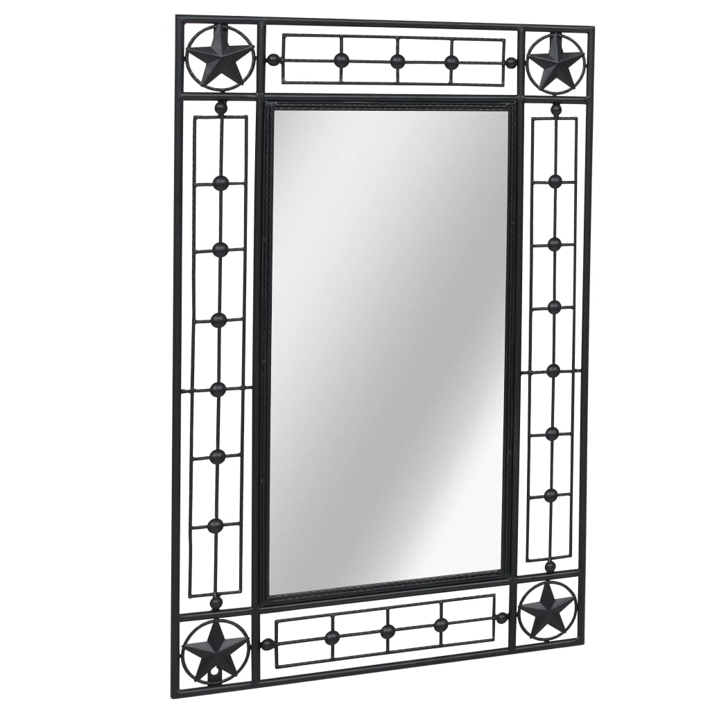 Garten-Wandspiegel Rechteckig 50×80 cm Schwarz