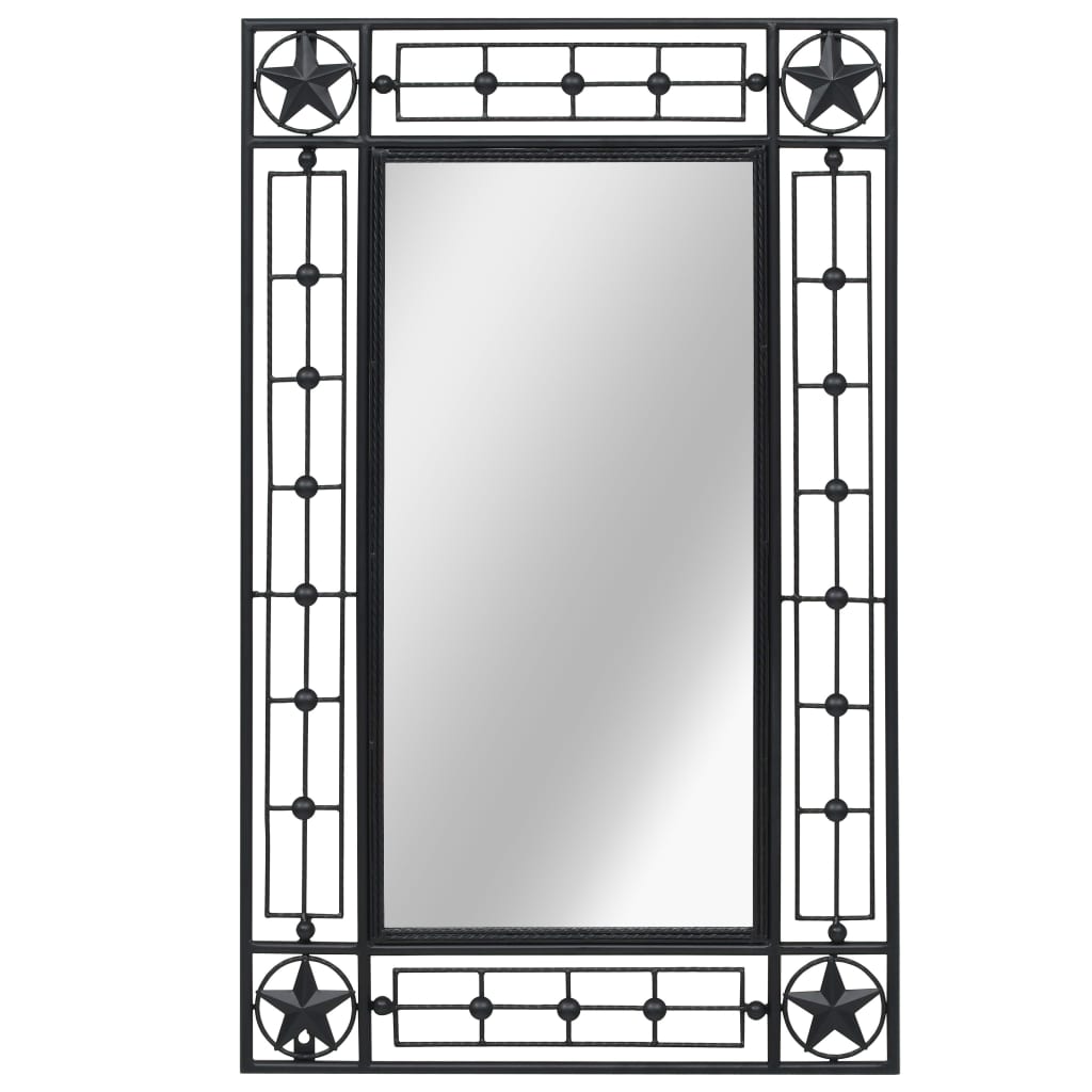 Garten-Wandspiegel Rechteckig 50×80 cm Schwarz