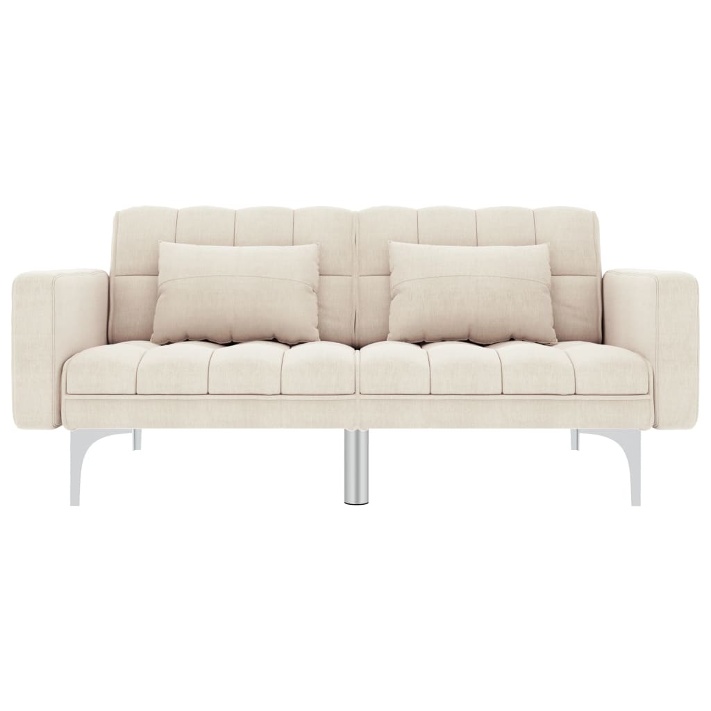 Schlafsofa Creme Stoff