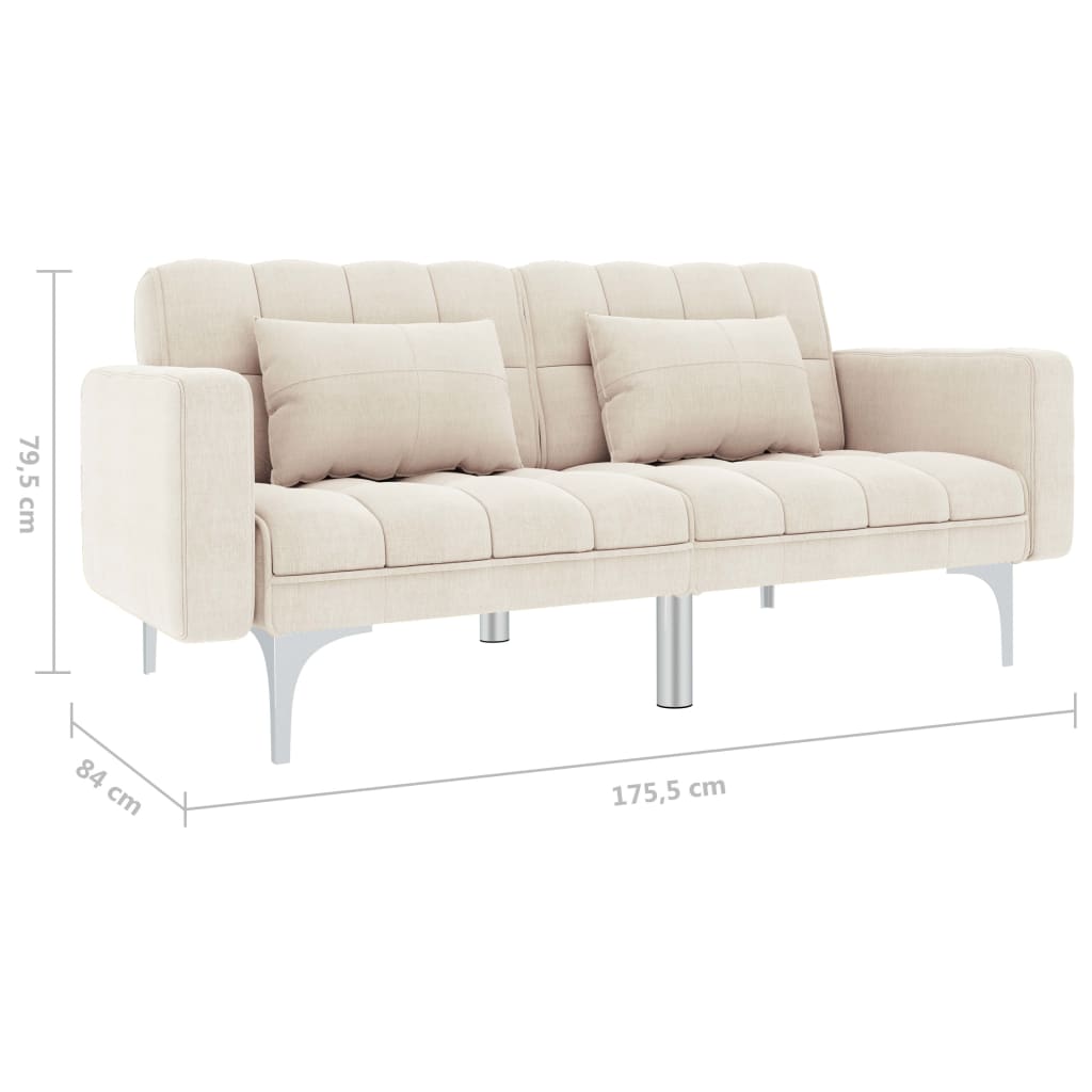 Schlafsofa Creme Stoff