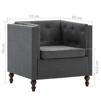 Thumbnail for Chesterfield Sofa-Set 2-tlg. Stoffpolsterung Dunkelgrau