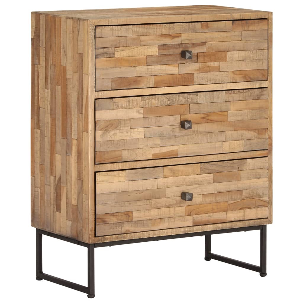 Sideboard-Set 2-tlg. Recyceltes Teakholz