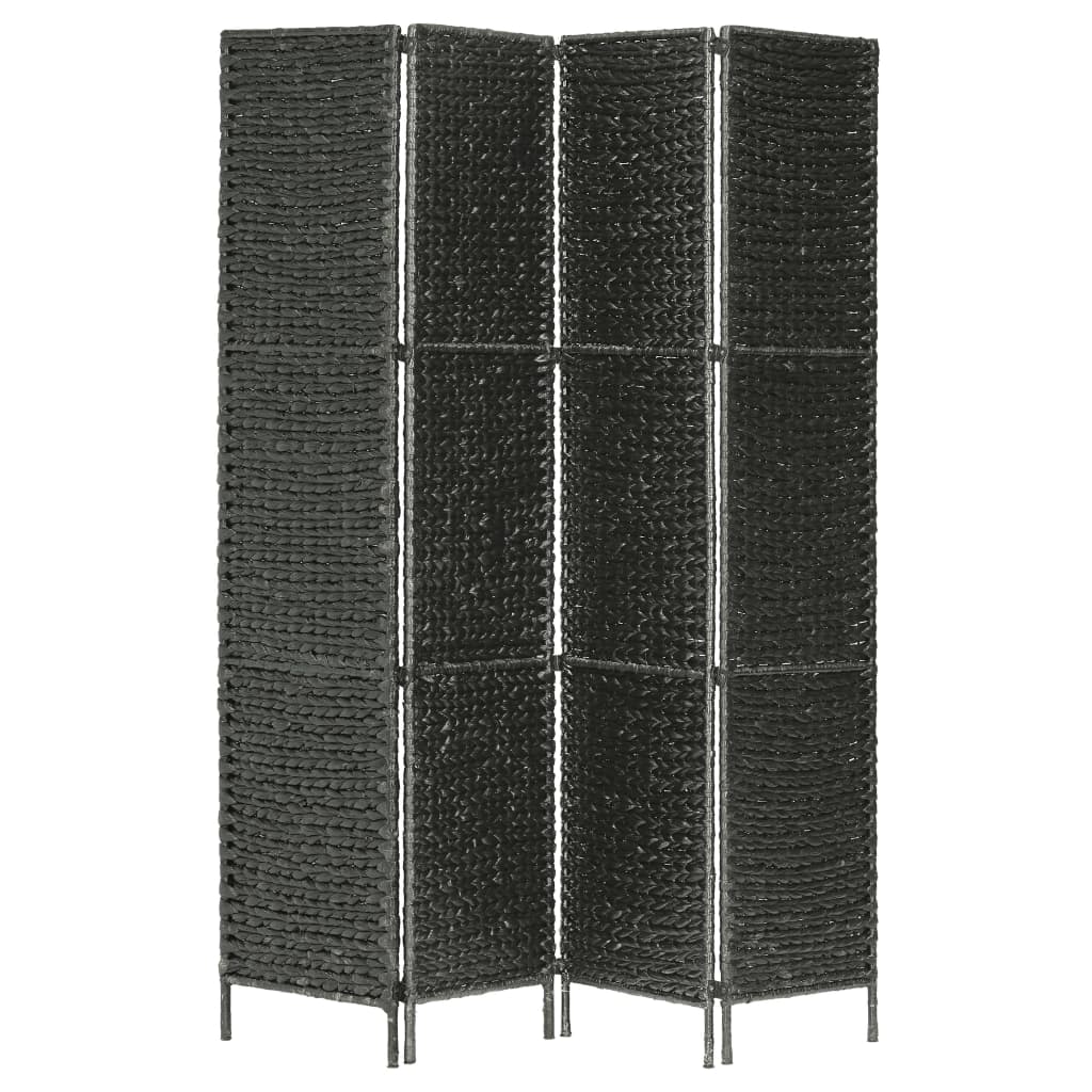 4-teiliger Paravent Schwarz 154×160 cm Wasserhyazinthe