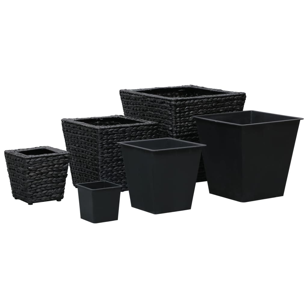 Garten-Hochbeete 3-tlg. Wasserhyazinthe Schwarz