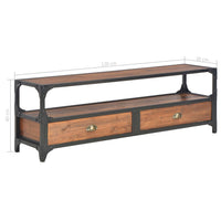 Thumbnail for TV-Schrank mit 2 Schubladen 120 x 30 x 40 cm Massivholz Kiefer