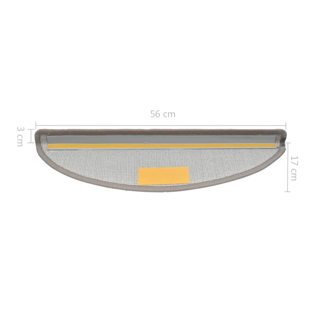 15 Stk. Treppenmatten Taupe 56 x 17 x 3 cm