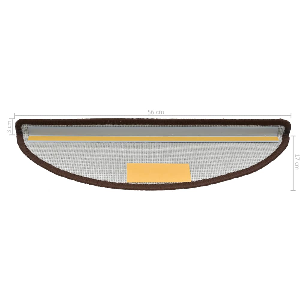 15 Stk. Treppenmatten Braun 56 x 20 cm