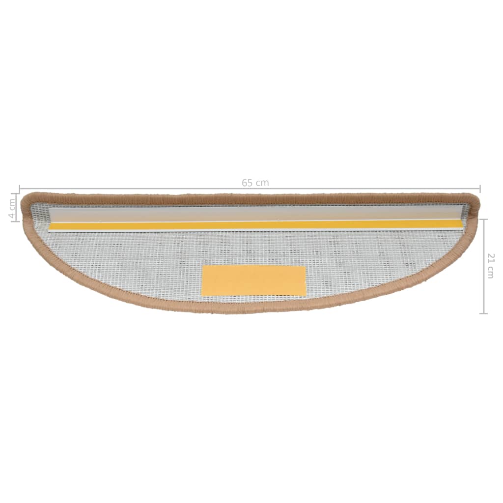 15 Stk. Treppenmatten Beige 65 x 25 cm