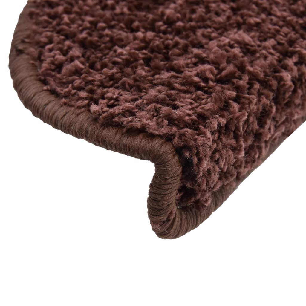15 Stk. Treppenmatten Braun 65 x 25 cm