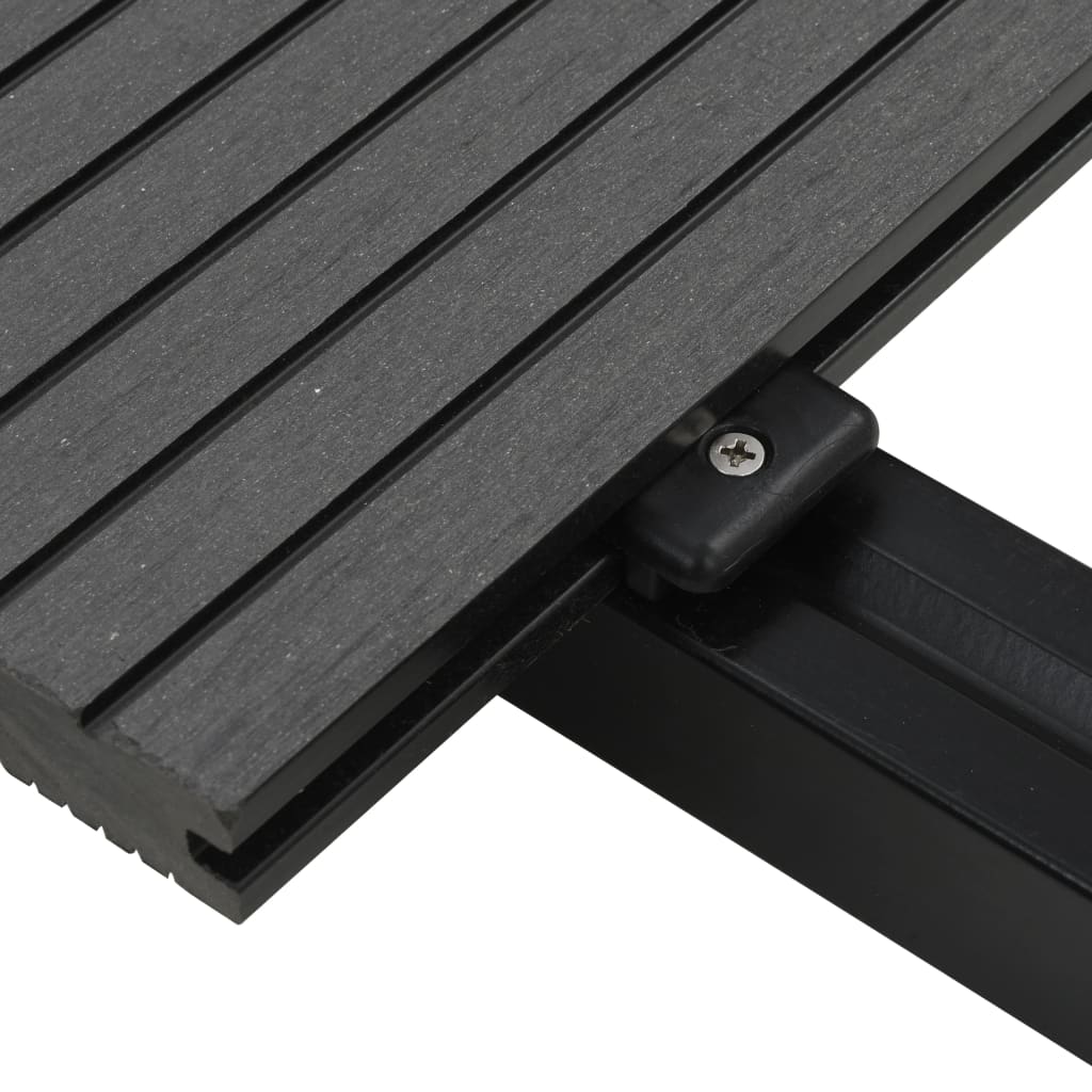 WPC Massive Terrassendielen mit Zubehör 26 m² 2,2 m Grau
