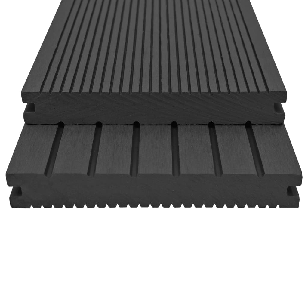 WPC Massive Terrassendielen mit Zubehör 15 m² 4 m Schwarz