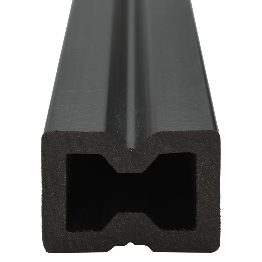 WPC Massive Terrassendielen mit Zubehör 20 m² 4 m Schwarz
