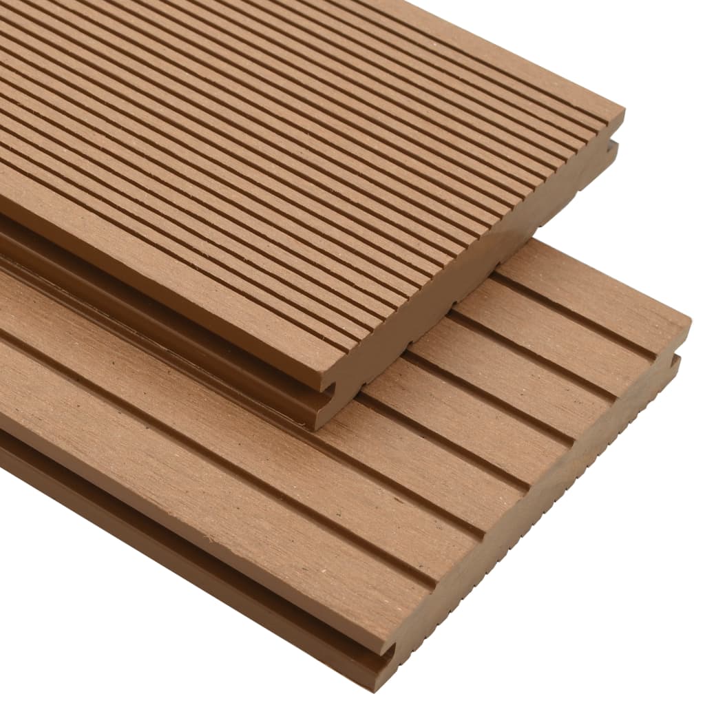 WPC Massive Terrassendielen mit Zubehör 30 m² 4 m Teak